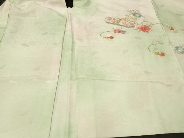 平和屋着物＃羽織　刺繍　文箱草花文　暈し染め　金銀糸　正絹　逸品　CABF8854in