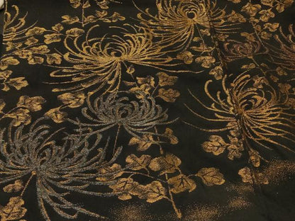 平和屋着物＃羽織　寿光織　乱菊　黒地　金銀糸　正絹　逸品　CABF8855in