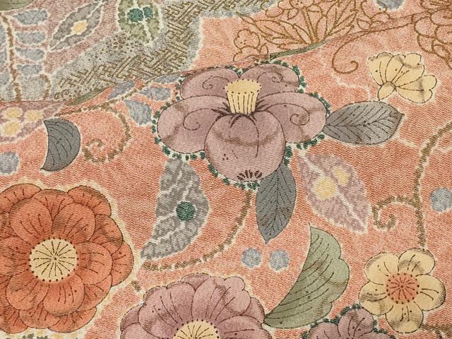 平和屋着物＃羽織　辻が花　金彩　鬼しぼ縮緬　正絹　逸品　未使用　CABF8860in