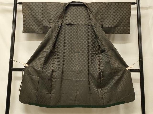 平和屋着物＃道行コート　雨コート　単衣　菱文　ロング丈　正絹　逸品　CABF8865in