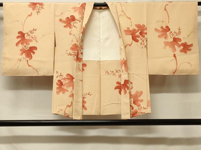 平和屋着物＃羽織　手描き　枝葉文　正絹　逸品　未使用　CABF8866in