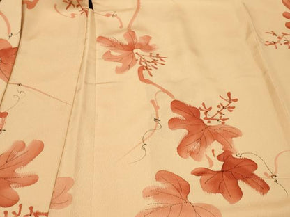 平和屋着物＃羽織　手描き　枝葉文　正絹　逸品　未使用　CABF8866in