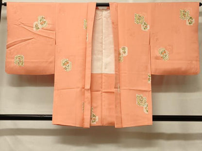 平和屋着物＃羽織　地紋起こし　絵皿花文　正絹　逸品　CABF8867in
