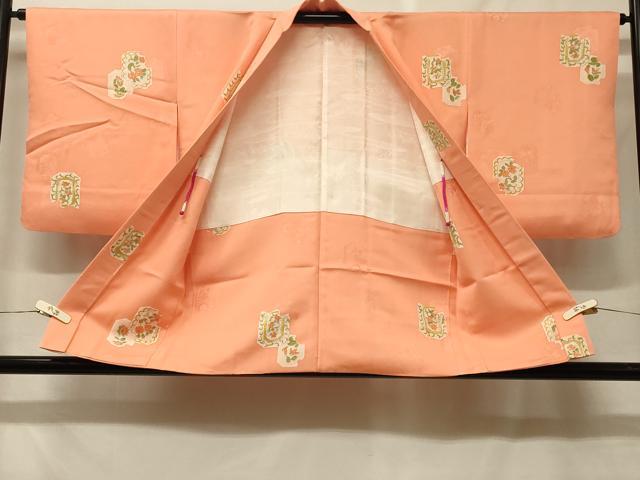 平和屋着物＃羽織　地紋起こし　絵皿花文　正絹　逸品　CABF8867in