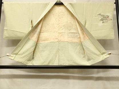 平和屋着物＃羽織　檜扇鼓草花文　金糸　正絹　逸品　CABF8870in