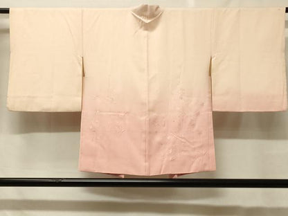 平和屋着物＃羽織　刺繍　枝葉地紋　暈し染め　銀糸　正絹　逸品　CABF8873in