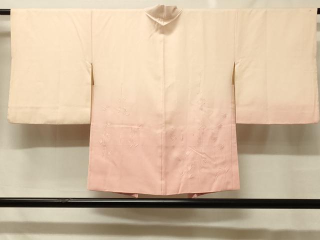平和屋着物＃羽織　刺繍　枝葉地紋　暈し染め　銀糸　正絹　逸品　CABF8873in