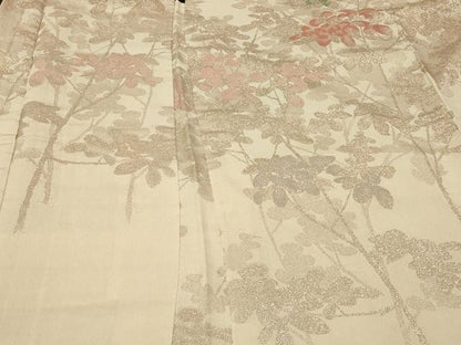 平和屋着物＃羽織　寿光織　枝葉文　金糸　正絹　逸品　CABF8876in