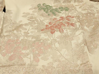 平和屋着物＃羽織　寿光織　枝葉文　金糸　正絹　逸品　CABF8876in