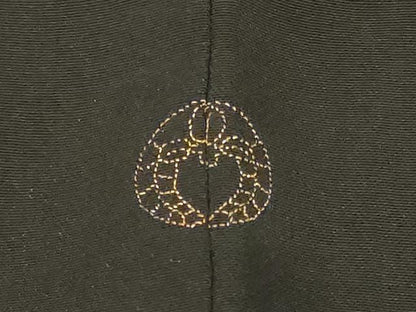 平和屋着物＃羽織　刺繍　舞羽文　黒地　銀糸　正絹　逸品　CABF8881in