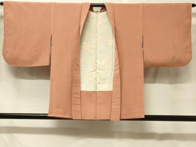 平和屋着物＃羽織　色無地　曙色　鬼しぼ縮緬　正絹　逸品　CABF8882in
