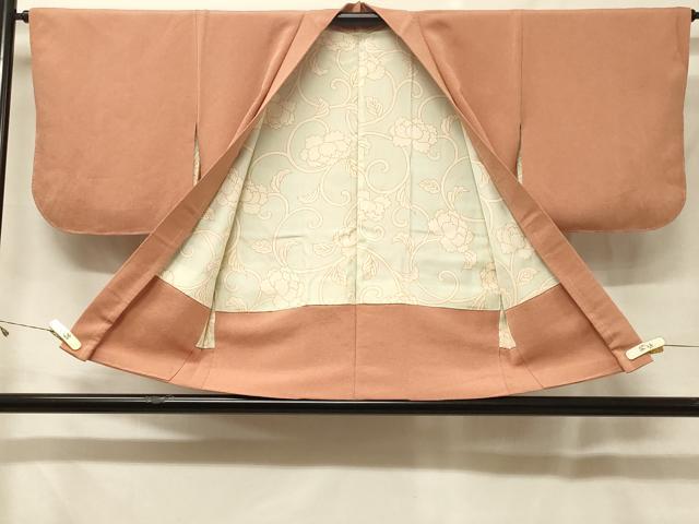 平和屋着物＃羽織　色無地　曙色　鬼しぼ縮緬　正絹　逸品　CABF8882in