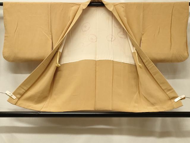 平和屋着物＃羽織　色無地　萱草色　鬼しぼ縮緬　正絹　逸品　CABF8883in