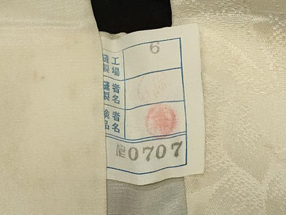 平和屋着物＃羽織　扇面草花文　黒地　金彩　正絹　逸品　CABF8894in