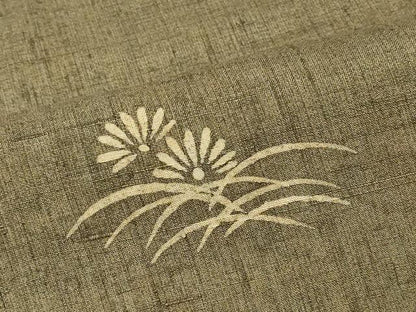 平和屋着物＃道行コート　紬地　単衣　亀甲草花文　ロング丈　正絹　逸品　CABF8899in