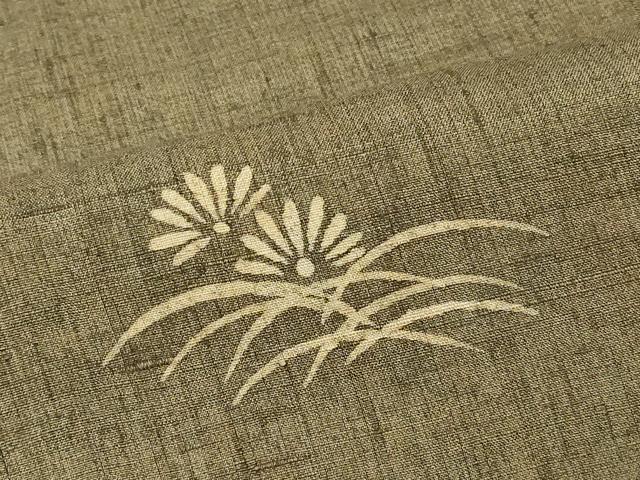 平和屋着物＃道行コート　紬地　単衣　亀甲草花文　ロング丈　正絹　逸品　CABF8899in