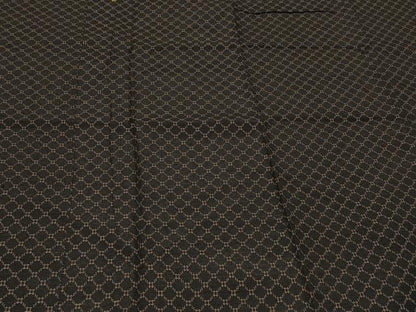 平和屋着物＃道行コート　蜀江文　黒地　ロング丈　正絹　逸品　CABF8900in