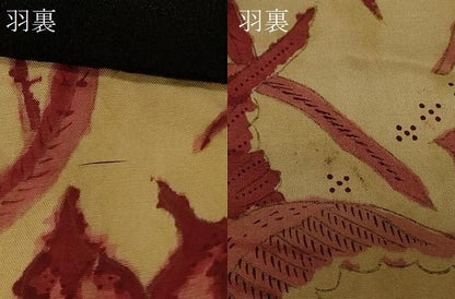 平和屋着物＃羽織　舞花地紋　黒地　正絹　逸品　CABF8901in