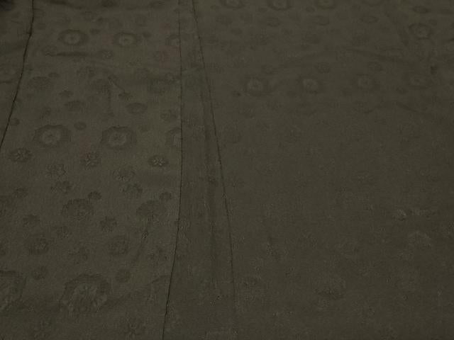 平和屋着物＃羽織　舞花地紋　黒地　正絹　逸品　CABF8901in