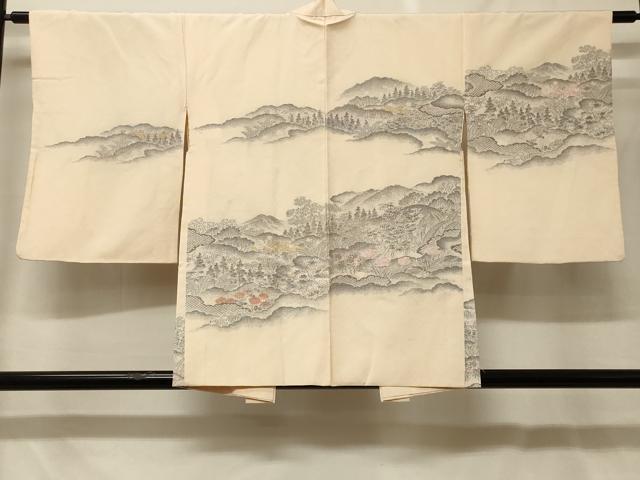 平和屋着物＃羽織　寿光織　遠山風景地紋　金糸　正絹　逸品　CABF8903in