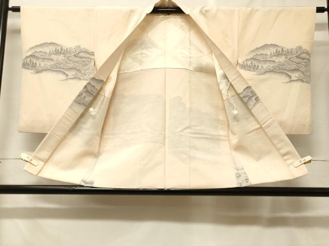 平和屋着物＃羽織　寿光織　遠山風景地紋　金糸　正絹　逸品　CABF8903in