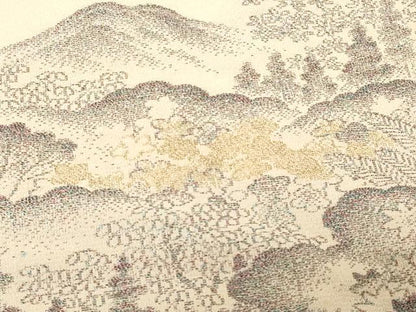 平和屋着物＃羽織　寿光織　遠山風景地紋　金糸　正絹　逸品　CABF8903in