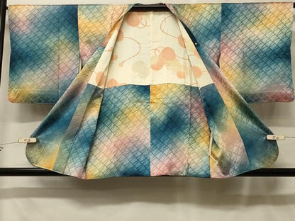 平和屋着物＃道行コート　霞文　暈し染め　正絹　逸品　CABF8910in