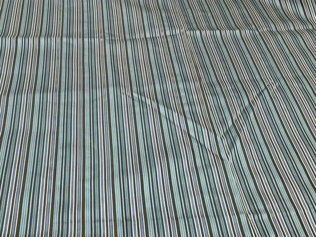 平和屋着物＃道行コート　雨コート　単衣　縞　ロング丈　正絹　逸品　CABF8911in