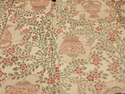 平和屋着物＃羽織　寿光織　陶器草花丸文　正絹　逸品　CABF8913in