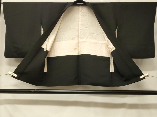 平和屋着物＃羽織　寿光織　文箱巻物花文　黒地　金銀糸　正絹　逸品　CABF8915in