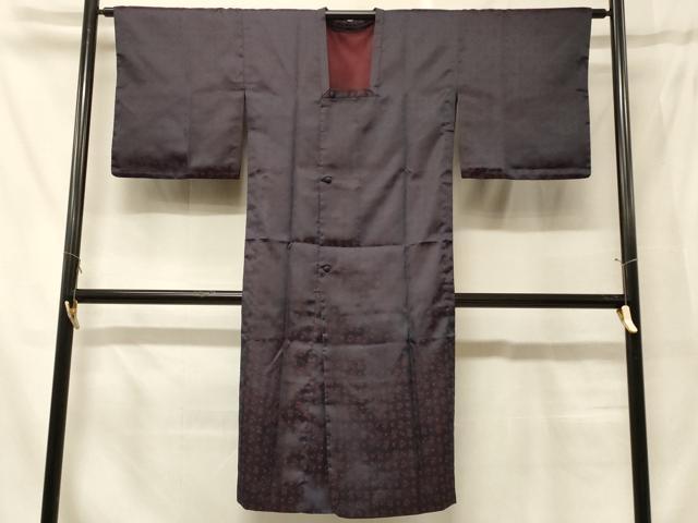 平和屋着物＃道行コート　雨コート　単衣　琉球絣文様　ロング丈　正絹　逸品　CABF8917in