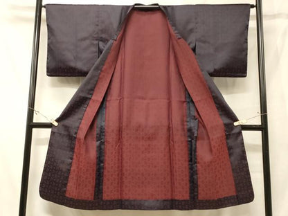 平和屋着物＃道行コート　雨コート　単衣　琉球絣文様　ロング丈　正絹　逸品　CABF8917in