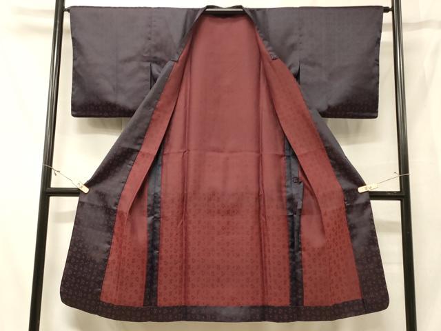平和屋着物＃道行コート　雨コート　単衣　琉球絣文様　ロング丈　正絹　逸品　CABF8917in