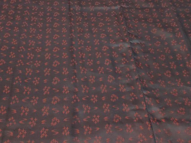 平和屋着物＃道行コート　雨コート　単衣　琉球絣文様　ロング丈　正絹　逸品　CABF8917in