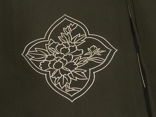 平和屋着物＃羽織　刺繍　花鳥文　黒地　正絹　逸品　未使用　CABF8918in