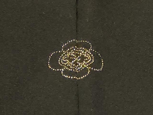 平和屋着物＃中国三大刺繍　相良刺繍　総刺繍　羽織　草花文　黒地　正絹　逸品　CABF8921in