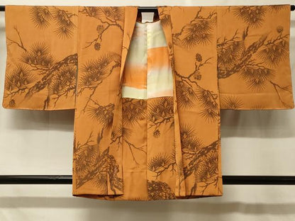 平和屋着物＃羽織　枝松葉文　正絹　逸品　未使用　CABF8926in