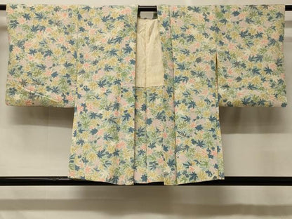 平和屋着物＃羽織　草花文　金彩　正絹　逸品　CABF8927in
