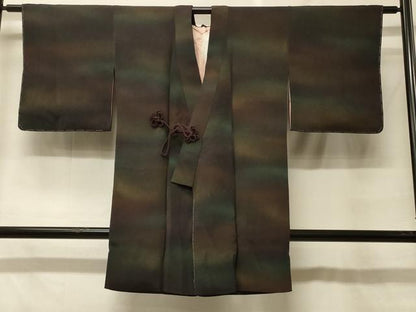 平和屋着物＃道中着　霞文　暈し染め　金彩　鬼しぼ縮緬　ロング丈　正絹　逸品　未使用　CABF8931in