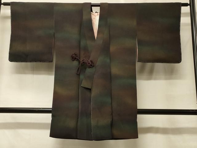平和屋着物＃道中着　霞文　暈し染め　金彩　鬼しぼ縮緬　ロング丈　正絹　逸品　未使用　CABF8931in