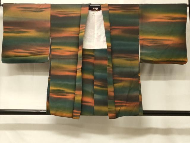 平和屋着物＃羽織　横段霞文　暈し染め　正絹　逸品　CABF8935in