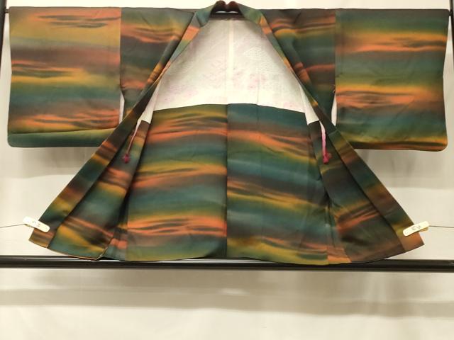 平和屋着物＃羽織　横段霞文　暈し染め　正絹　逸品　CABF8935in
