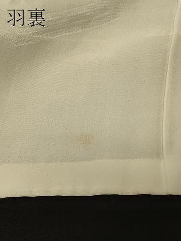 平和屋着物＃羽織　寿光織　扇面鼓花文　黒地　金銀糸　正絹　逸品　CABF8936in