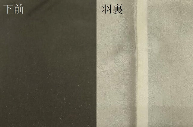 平和屋着物＃羽織　寿光織　遠山笹竹文　黒地　金糸　正絹　逸品　CABF8937in