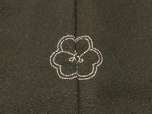 平和屋着物＃羽織　寿光織　遠山笹竹文　黒地　金糸　正絹　逸品　CABF8937in
