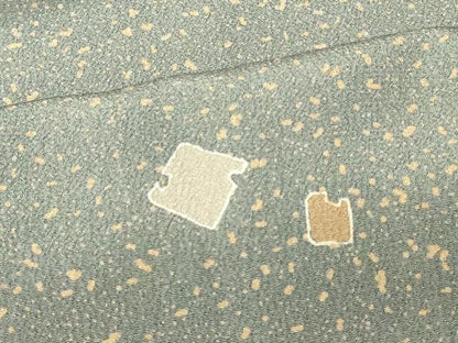 平和屋着物＃道行コート　破れ色紙文　たたき染め　正絹　逸品　CABF8938in