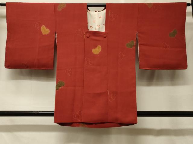 平和屋着物＃道行コート　地紋起こし　椿　金彩　正絹　逸品　CABF8944in