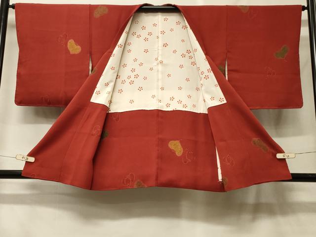 平和屋着物＃道行コート　地紋起こし　椿　金彩　正絹　逸品　CABF8944in