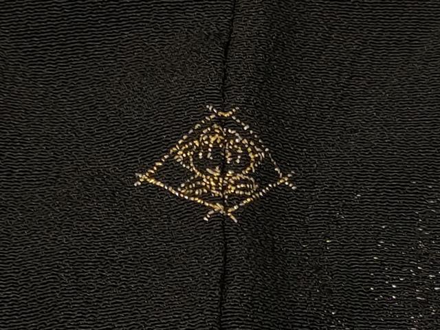 平和屋着物＃羽織　寿光織　唐草文　黒地　金糸　正絹　逸品　CABF8946in
