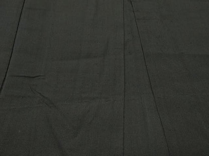 平和屋着物＃男性　長羽織　紬地　単衣　黒地　正絹　逸品　CABF8950in